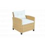 Utend�rs sofagruppe med divan og lenestol | Loungegruppe i kunstrotting | Beige