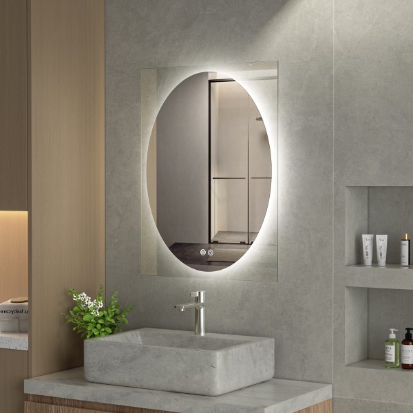 Speil - Benevento | Ovalt | LED-belysning, dimbar og antidugg Speil - Benevento | Ovalt | LED-belysning, dimbar og antidugg