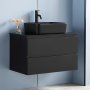 1 Toalett 80 cm | Med servant i svart design | Nimbus