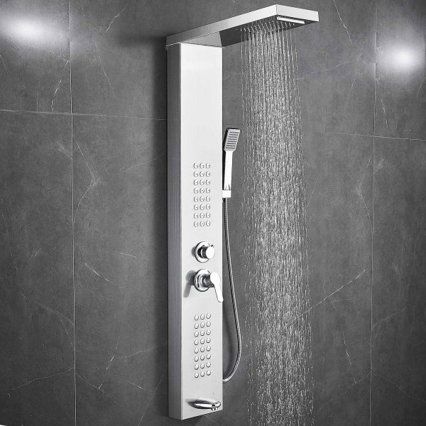 Dusjpanel Hanna - brstet rustfritt stl