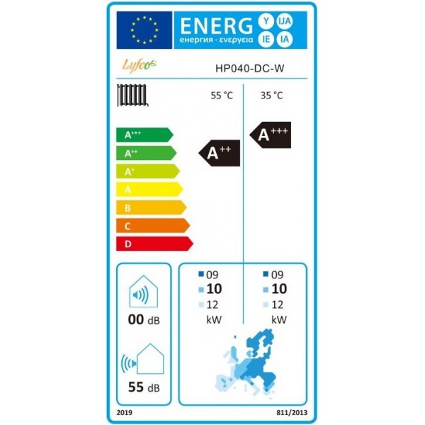 Lyfco HP040-DC-W luft/vann varmepumpe med inverterfunksjon - 16kW