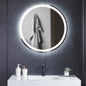 Rundt baderomsspeil 80 cm | LED-belysning, antidugg og dimmer Rundt baderomsspeil 80 cm | LED-belysning, antidugg og dimmer
