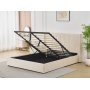 Sengeramme med oppbevaring inkludert hodegavl 160 x 200 cm beige - Bianca
