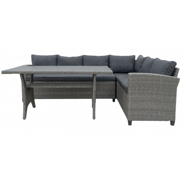 Tor utendørs sofasett med rotting spisebord - Grå syntetisk rotting Tor utendørs sofasett med rotting spisebord - Grå syntetisk rotting