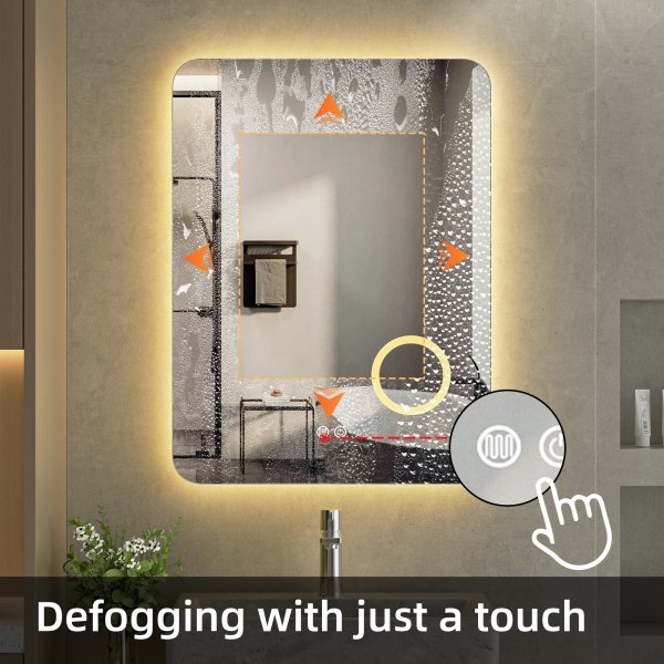 Speil - Salerno | Rektangulært | LED-belysning, dimbar og antidugg Speil - Salerno | Rektangulært | LED-belysning, dimbar og antidugg