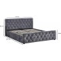 Sengeramme med oppbevaring 160 x 200 cm - Gr� fl�yel - Dubai