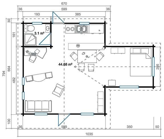 Fritidshus Melwin - 46 m