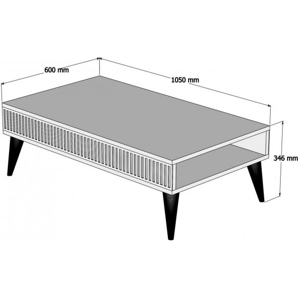 Milan salongbord 105 x 60 cm - Valnøtt/hvit marmorlook Milan salongbord 105 x 60 cm - Valnøtt/hvit marmorlook