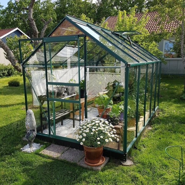 Drivhus Neptunus - Grnt 6,2 m herdet glass