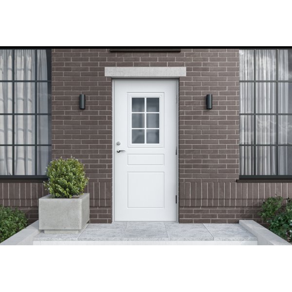 Warsawa ytterdr med vindu + Karmskruepakke