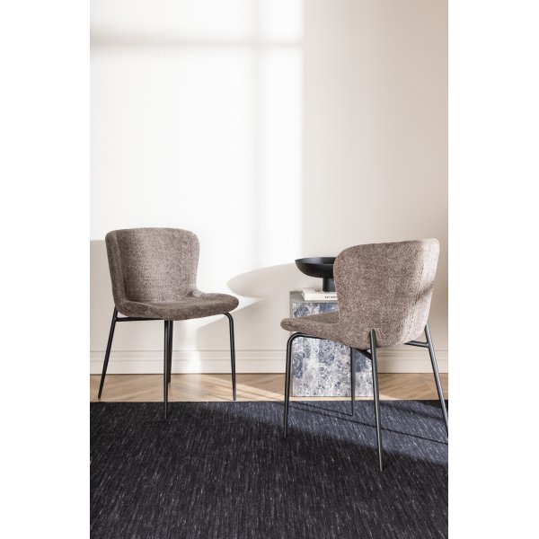 Modesto spisestol - Brun boucle
