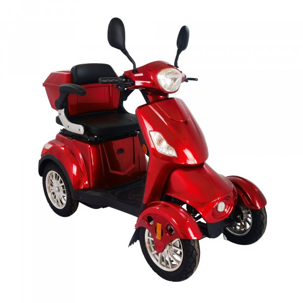 Tur-scooter med 4 hjul - svart & rød 1000W Tur-scooter med 4 hjul - svart & rød 1000W