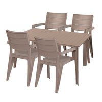 Plastmøbelgruppe Anegada Beige - 4 stoler Plastmøbelgruppe Anegada Beige - 4 stoler