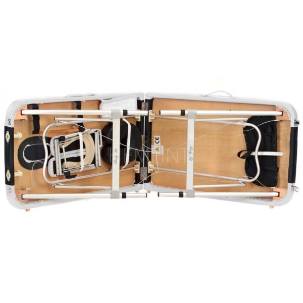 Massasjebenk med metallben - 3 soner - Tofarget