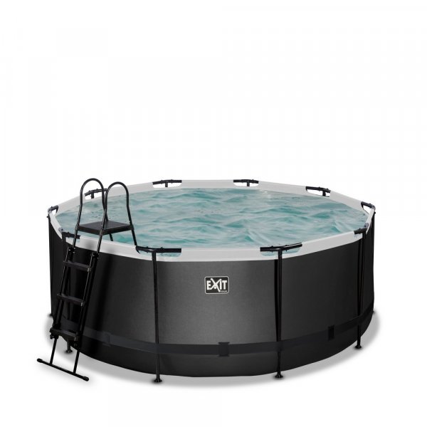 Basseng  360x122cm med filterpumpe - Svart