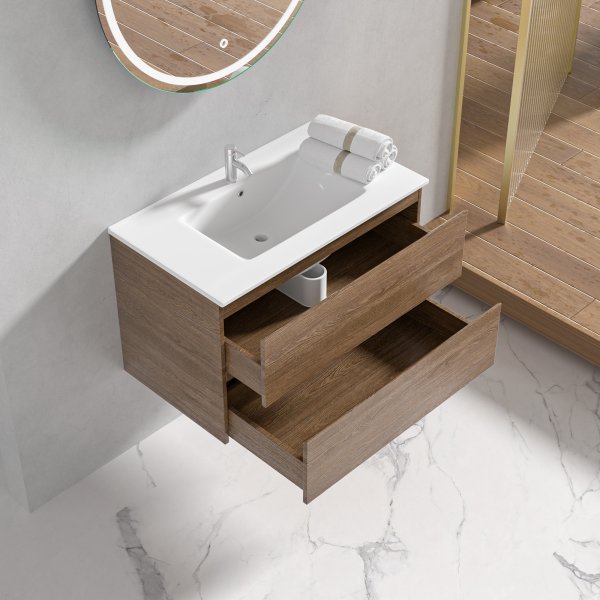 Baderomsmbler Milan 80 cm - Valntt + Toalettpapirholder