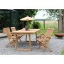 Salt uteservering spisebord 180x100 cm med 4 Salt lenestoler - Teak