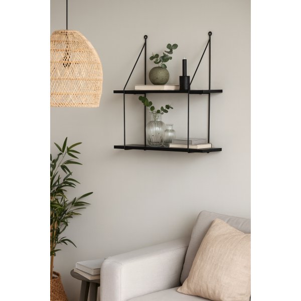 Vegghylle Vesper i svart - 58x59 cm Vegghylle Vesper i svart - 58x59 cm