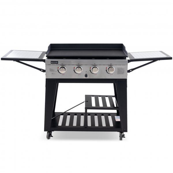 Gassdrevet stekeplate 16 kW - 4 brennere i rustfritt st�l - Stekeplate