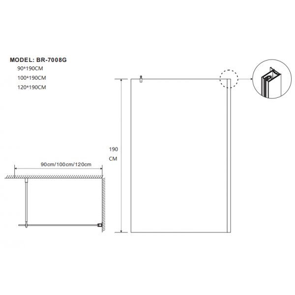 Dusjvegg Aqua Silver