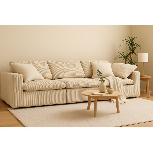 Kordfl�yelssofa 320 cm Beige