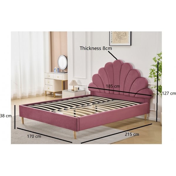 Sengeramme 160 x 200 cm - Rosa fl�yel - Saga