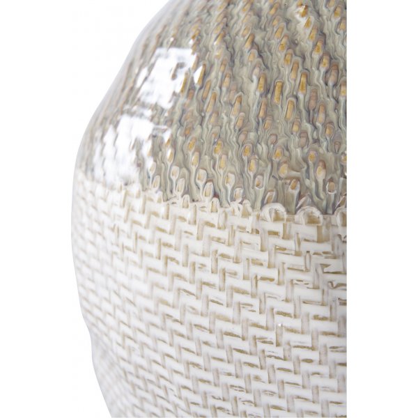 Vase 30,5 cm høy - Hvit/grønn Vase 30,5 cm høy - Hvit/grønn
