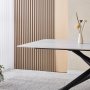 Jupiter spisebord - 180x90 cm - Hvit marmorplate i keramikk