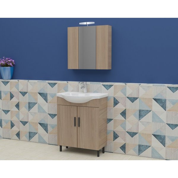 Mbelpakke Luna 65 - Beige med speilskap