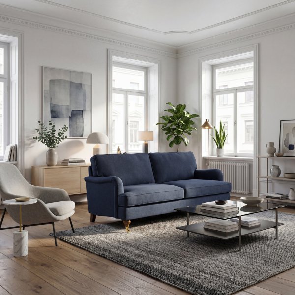 Sofa 2-seter m�rk bl� - Howard