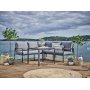 Easy living Melo loungegruppe i aluminium med lysegr puter