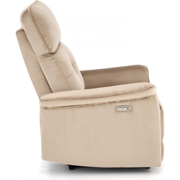 Semir elektrisk hvilestol med USB - beige fl�yel