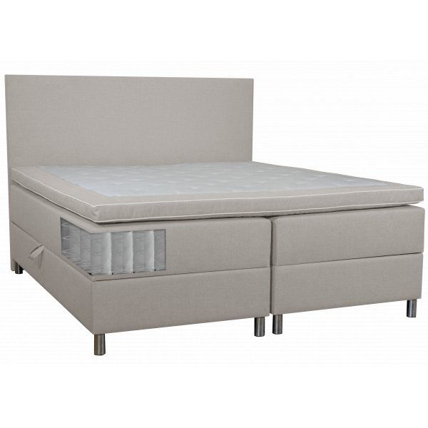 Seng med oppbevaring beige 160x200 cm Seng med oppbevaring beige 160x200 cm