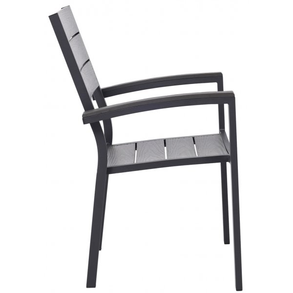 Las Vegas utendrs lenestol - Svart / Gr aintwood