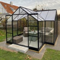 Drivhus Saturnus med herdet glass - 12,8 m² Drivhus Saturnus med herdet glass - 12,8 m²