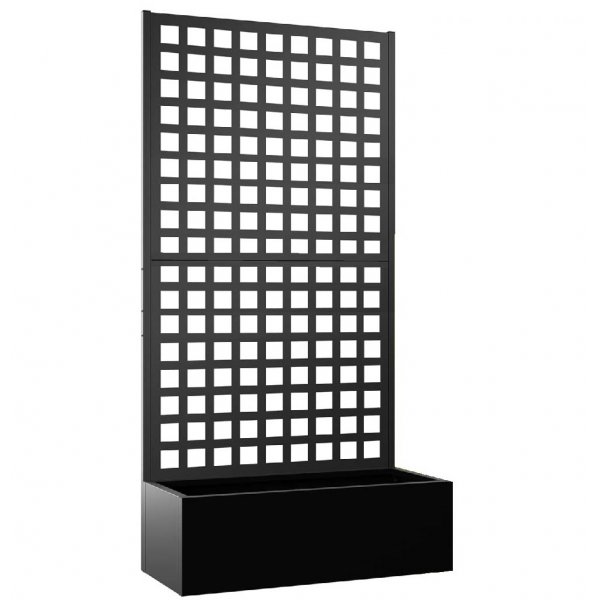 Blomsterkasse med espalier | 90x180cm | Stl | Svart