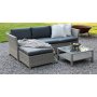 Norrhult utembelgruppe 3-seter sofa inkl. fotskammel & bord - Gr kunstrotting