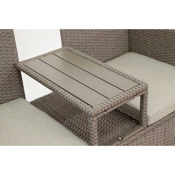 Duo sofa for to personer med sidebord + Tekstilimpregnering for utemøbler Duo sofa for to personer med sidebord + Tekstilimpregnering for utemøbler