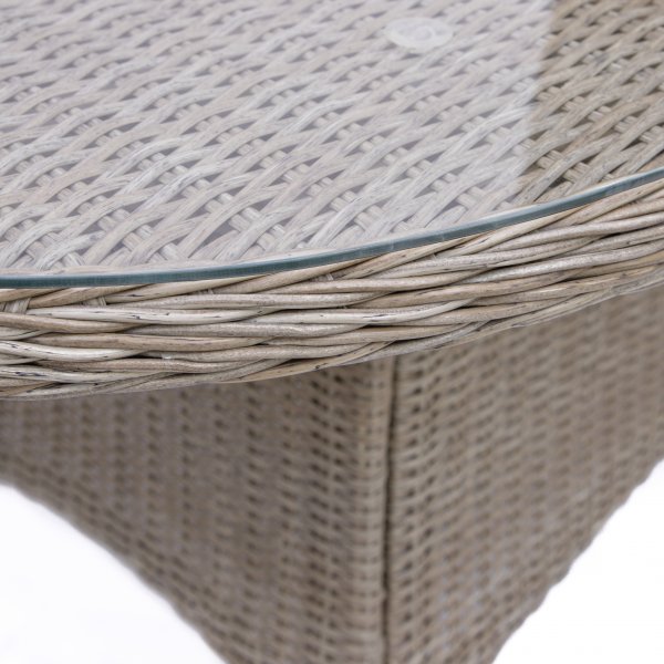 Utendrsgruppe: 8 stoler og spisebord 230 x 100 cm rotting - Menton/Merkur + Rengjringsspray for utembler