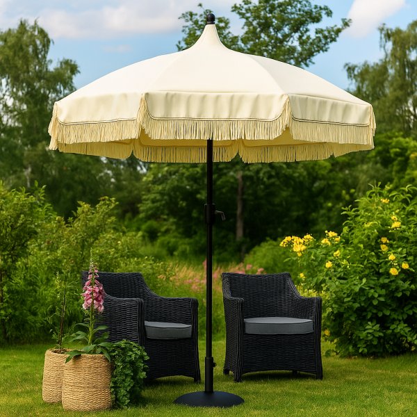 Parasoll - Sirkus | med dusker | 270 cm | Beige