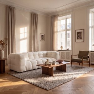 Bubblig Teddy Sofa TR94562 - Fluffy Cream 3-seter & Dybde 103 cm - Bredde 235 Bubblig Teddy Sofa TR94562 - Fluffy Cream 3-seter & Dybde 103 cm - Bredde 235