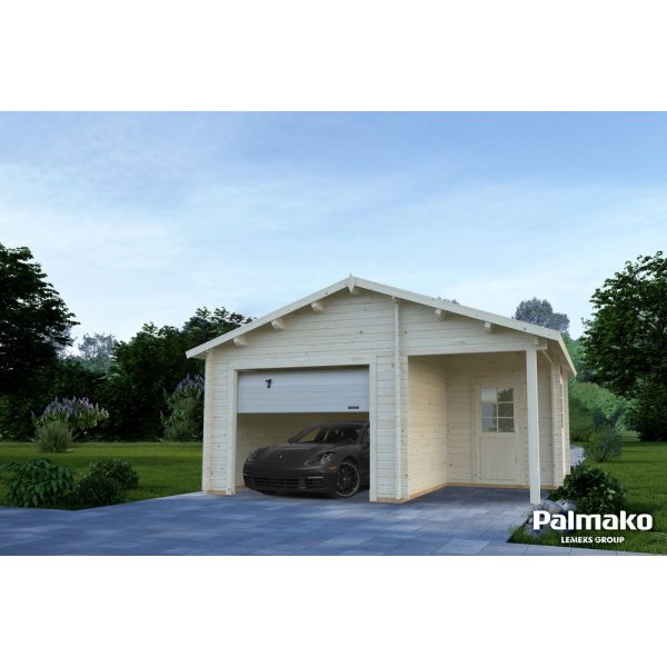 Garasje Roger med takport - 21,9+5,2 m² Garasje Roger med takport - 21,9+5,2 m²