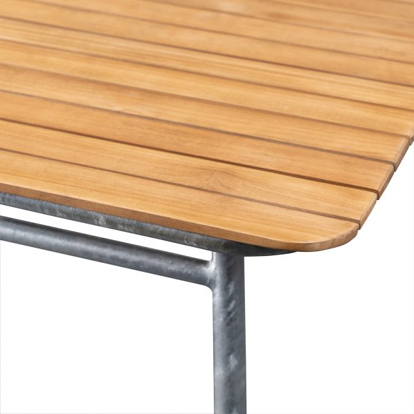 Mllan bord 120x80cm - Teak / Galvanisert stl + Rengjringsspray for utembler