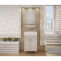 Sky møbelpakke 50 hvit/beige med speil Sky møbelpakke 50 hvit/beige med speil