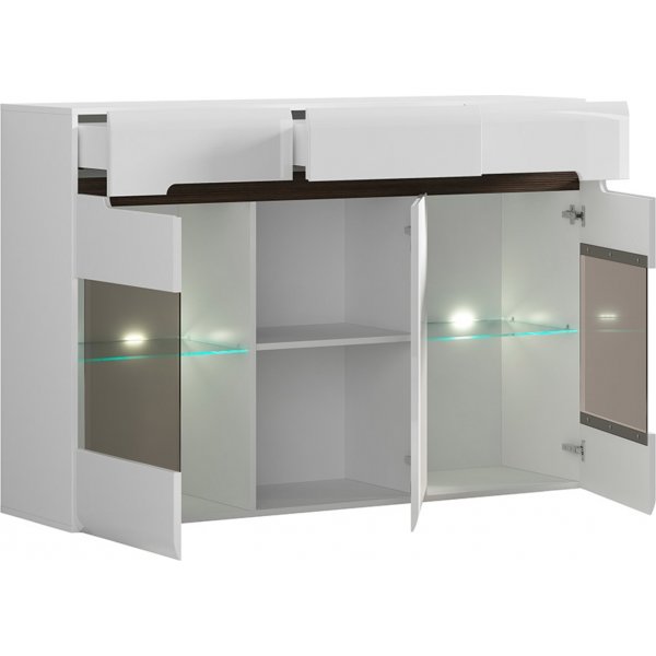Azteca Trio skjenk med LED-belysning - Hvit Azteca Trio skjenk med LED-belysning - Hvit