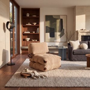 Sammenleggbar liten lenestolseng 80 cm - Enkel 1-seters sofa - Kamelkordfl�yel