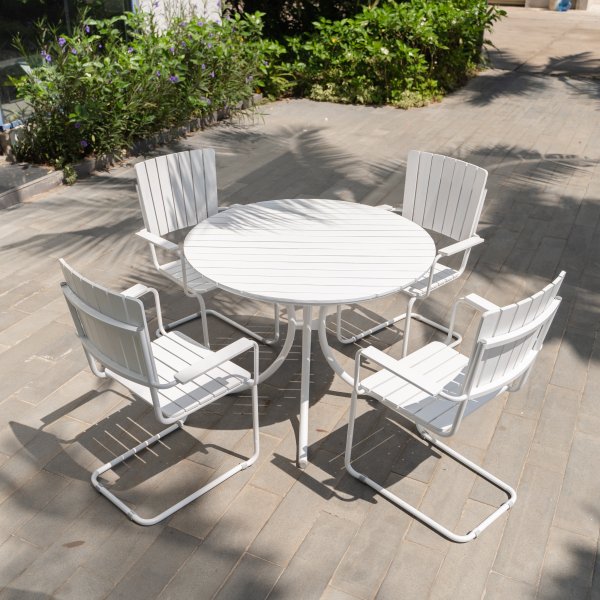 Sandby spisegruppe bord inkl. 4 stoler - Hvit