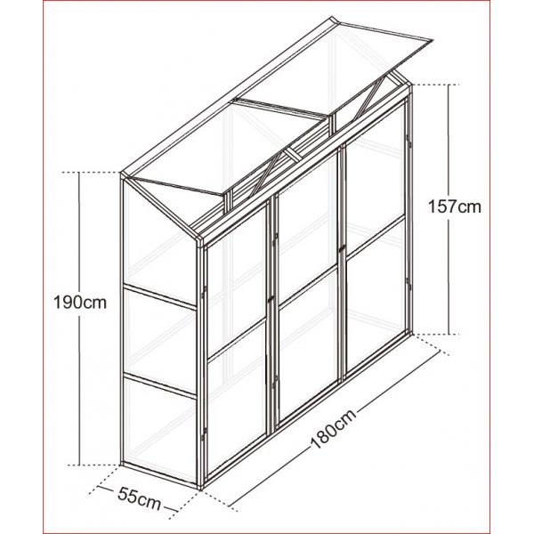 Veggdrivhus Atlas - 0,9 m