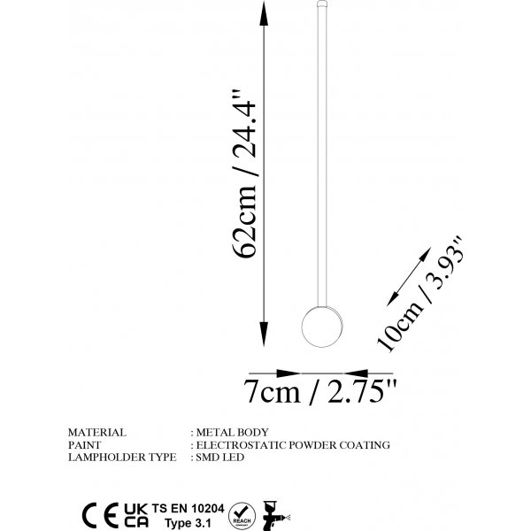 Glavo vegglampe 1 - Sort Glavo vegglampe 1 - Sort