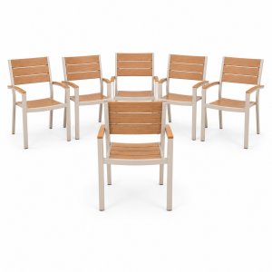 Hagestoler Gardeney Las Vegas - 6-pakning Beige Aluminium og Aintwood